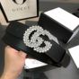 Gucci GG Marmont wide belt with crystals