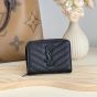 YSL CASSANDRE MATELASSÉ compact zip around wallet in grain de poudre leather
