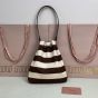 MIU MIU Striped fabric drawstring pouch