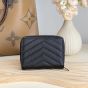 YSL CASSANDRE MATELASSÉ compact zip around wallet in grain de poudre leather