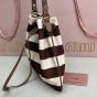 MIU MIU Striped fabric drawstring pouch