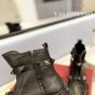 Valentino ROMAN STUD CALFSKIN COMBAT BOOT WITH TONAL STUDS