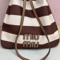 MIU MIU Striped fabric drawstring pouch