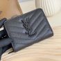 YSL CASSANDRE MATELASSÉ compact zip around wallet in grain de poudre leather