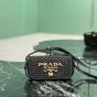 Prada Crochet and leather shoulder bag
