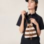 MIU MIU Striped fabric drawstring pouch