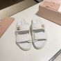 MIU MIU Matelassé nappa leather slides