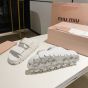 MIU MIU Matelassé nappa leather slides