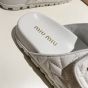 MIU MIU Matelassé nappa leather slides