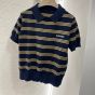 MIU MIU Striped cashmere and silk polo sweater