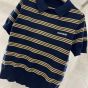 MIU MIU Striped cashmere and silk polo sweater