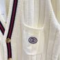 Gucci Knit cotton V-neck cardigan with Web