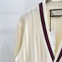 Gucci Knit cotton V-neck cardigan with Web