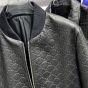 Gucci GG leather bomber jacket