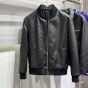 Gucci GG leather bomber jacket