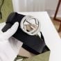 Wide belt with Interlocking G buckle