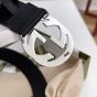 Wide belt with Interlocking G buckle
