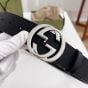 Wide belt with Interlocking G buckle
