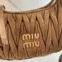MIU MIU Wander matelassé suede bag
