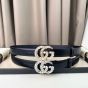 Gucci GG Marmont thin belt with crystals