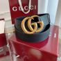 Gucci GG Marmont leather belt with shiny buckle
