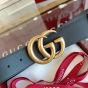 Gucci GG Marmont leather belt with shiny buckle