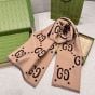 Gucci GG jacquard wool silk scarf
