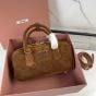 MIU MIU Arcadie padded suede top-handle bag