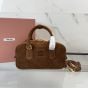 MIU MIU Arcadie padded suede top-handle bag