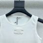 Celine triomphe tank top in ribbed silk jersey