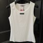 MIU MIU Garment-dyed ribbed knit jersey top
