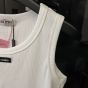 MIU MIU Garment-dyed ribbed knit jersey top