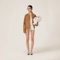 MIU MIU Garment-dyed ribbed knit jersey top