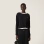 MIU MIU Long-sleeved ribbed jersey T-shirt