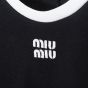 MIU MIU Cotton jersey T-shirt with embroidered logo