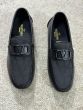 Valentino VLOGO SIGNATURE DRIVING SHOE IN CALFSKIN AND TOILE ICONOGRAPHE TECHNICAL FABRIC