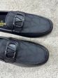 Valentino VLOGO SIGNATURE DRIVING SHOE IN CALFSKIN AND TOILE ICONOGRAPHE TECHNICAL FABRIC