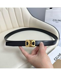 Celine MEDIUM REVERSIBLE FRAMED TRIOMPHE BELT in TAURILLON AND LIZARD EMBOSSED CALFSKIN