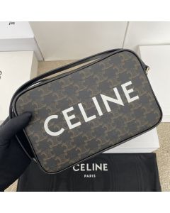 Medium Messenger Bag in Triomphe Canvas with Celine Print
