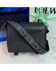 LOEWE XS Military messenger bag in supple smooth calfskin and jacquard