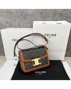 Celine TEEN TRIOMPHE BAG IN TRIOMPHE CANVAS AND CALFSKIN