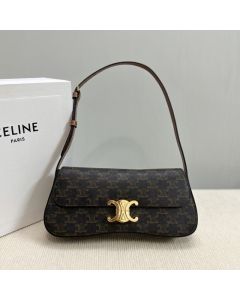 MEDIUM CELINE LOLA BAG IN TRIOMPHE CANVAS AND CALFSKIN