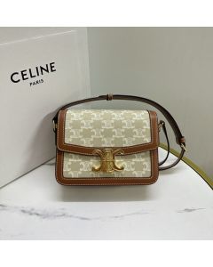 Celine TEEN TRIOMPHE BAG IN TRIOMPHE CANVAS AND CALFSKIN