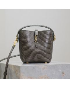 YSL LE 37 mini in shiny lizard