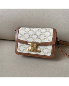 Celine TEEN TRIOMPHE BAG IN TRIOMPHE CANVAS AND CALFSKIN
