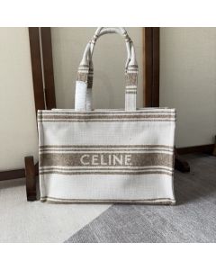 LARGE CABAS THAIS IN STRIPED TEXTILE WITH CELINE JACQUARD