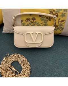 VALENTINO GARAVANI LOCÒ CALFSKIN SHOULDER BAG
