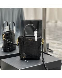 Saint Laurent toy shopping bag IN CROCODILE-EMBOSSED LEATHER