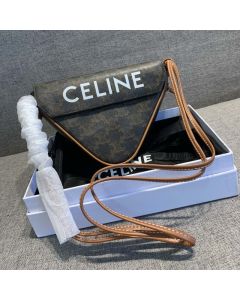 triangle bag in Triomphe Canvas with Celine print