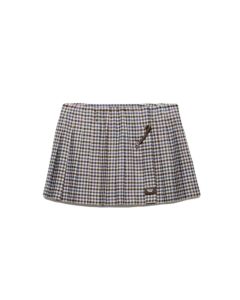 Prada Checked wool miniskirt